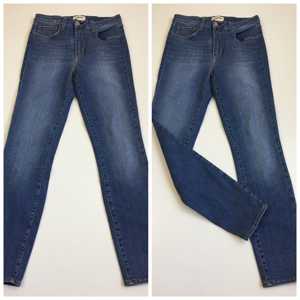 NWT L'AGENCE Light Vintage Wash MARGOT Logo Hardware High Waist Skinny Jeans
